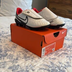 Nike Jr Legend Toddler Cleats - White and Red